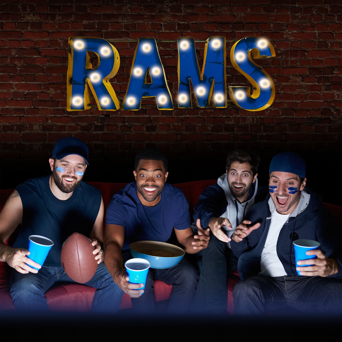 Los Angeles Rams lighted metal man cave sign