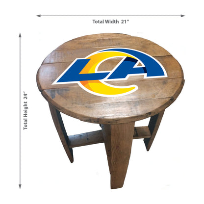 Los Angeles Rams whiskey barrel end table dimensions