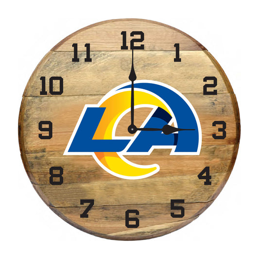 Los Angeles Rams whiskey barrel wall clock
