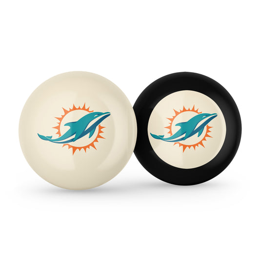 Miami Dolphins cue ball and 8 ball