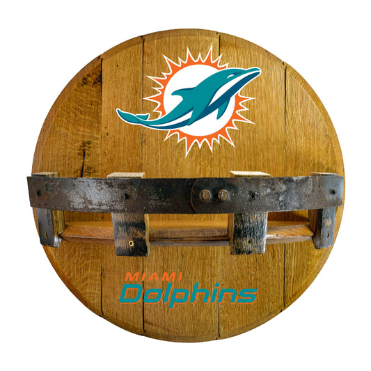 Miami Dolphins whiskey barrel shelf