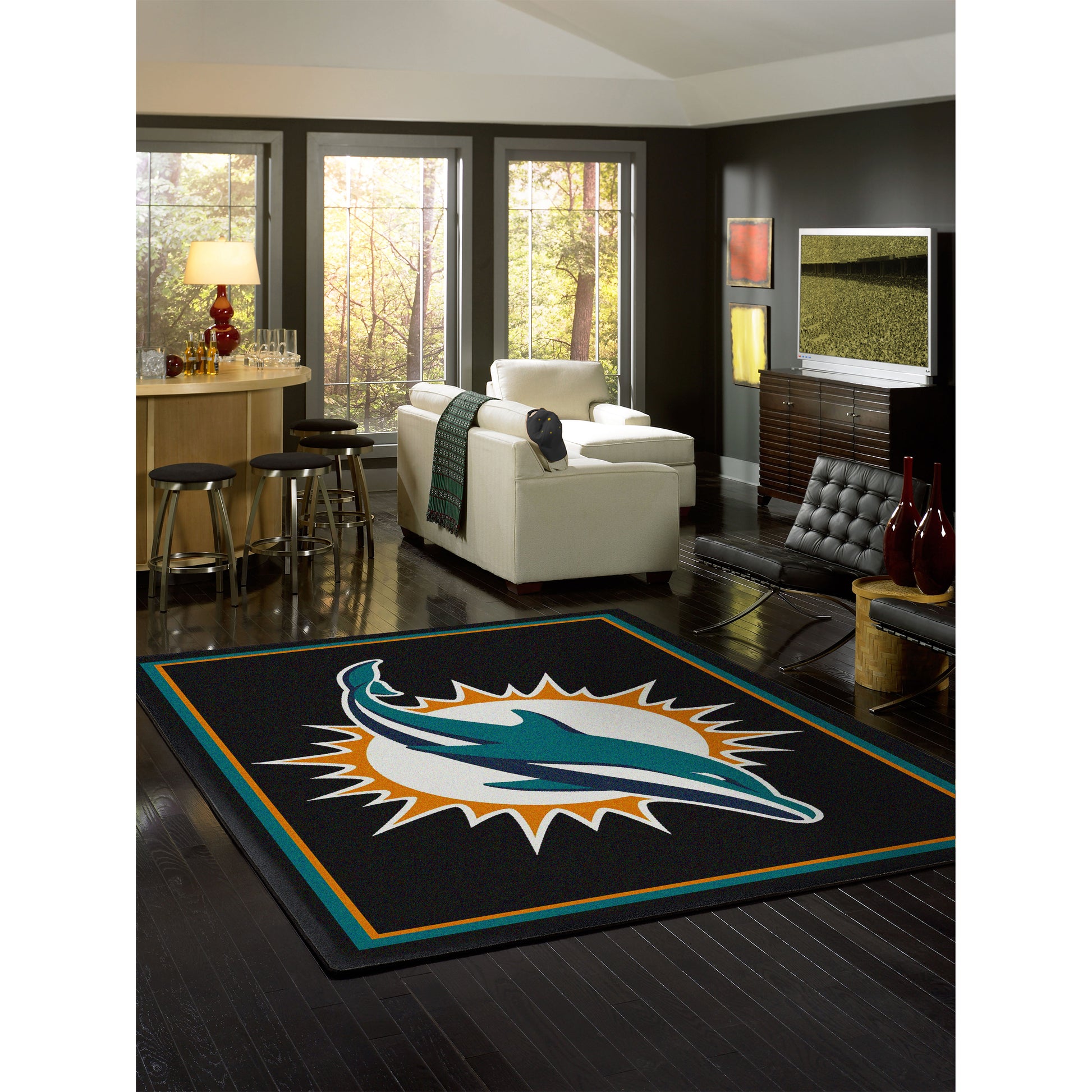 Miami Dolphins spirit style area rug life