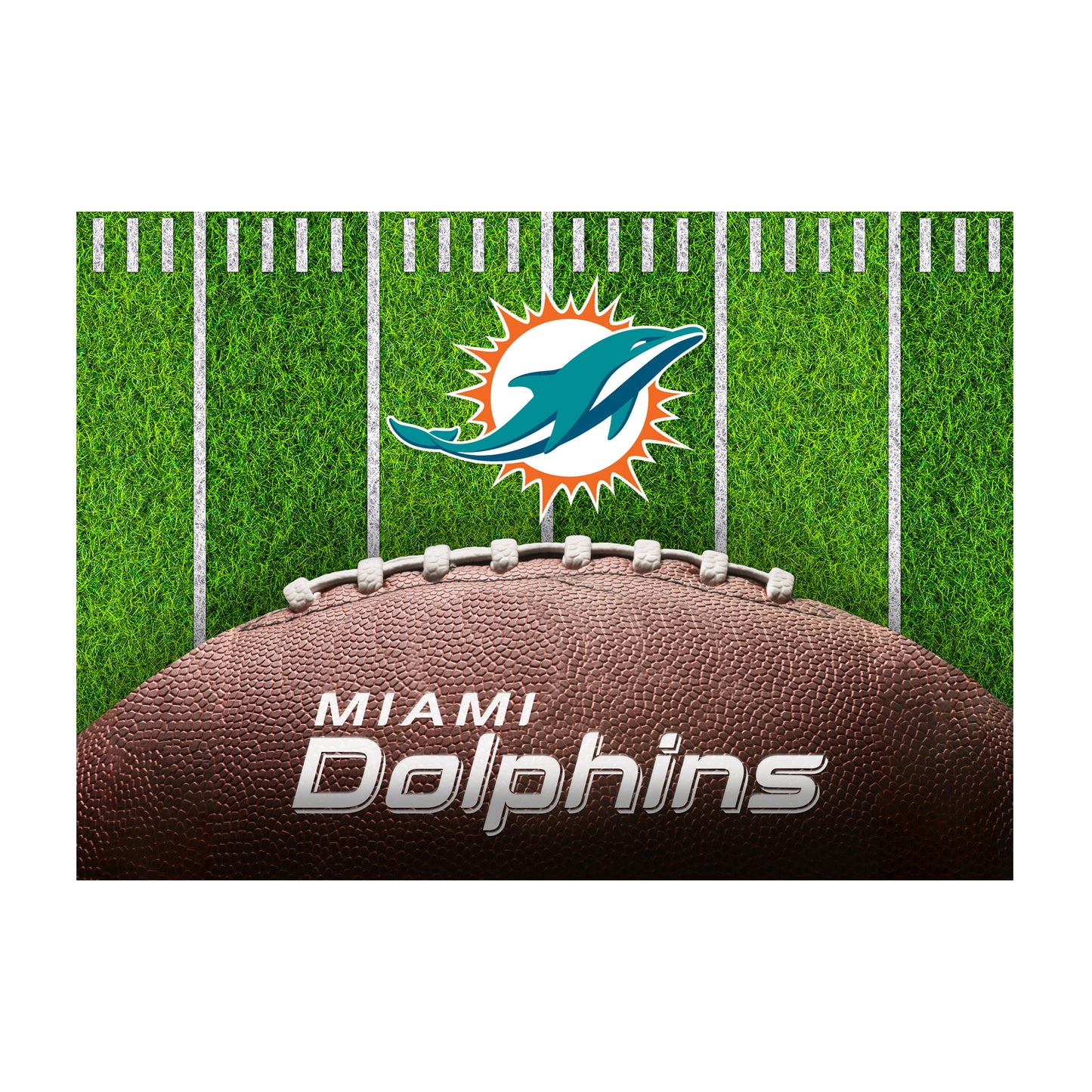 Miami Dolphins washable football field rug