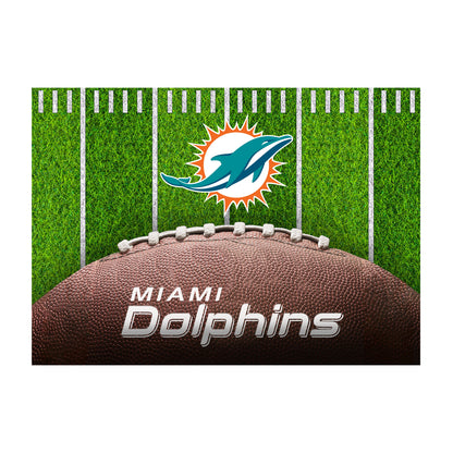 Miami Dolphins washable football field rug
