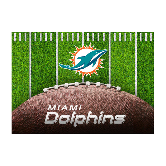 Miami Dolphins washable football field rug