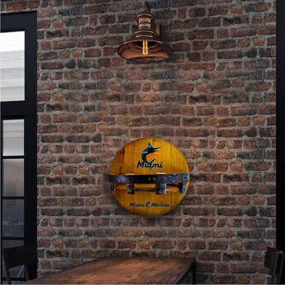 Miami Marlins whiskey barrel shelf lifestyle