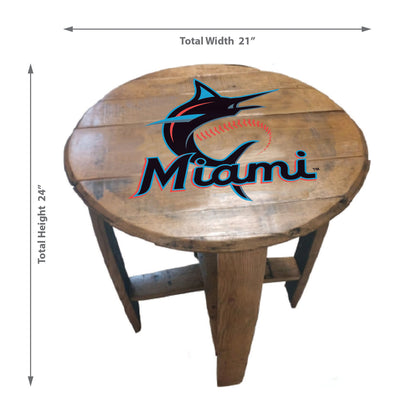 Miami Marlins whiskey barrel end table dimensions