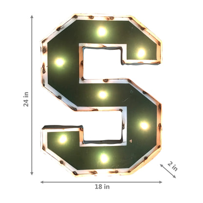 Michigan State Spartans S Logo lighted metal retro sign