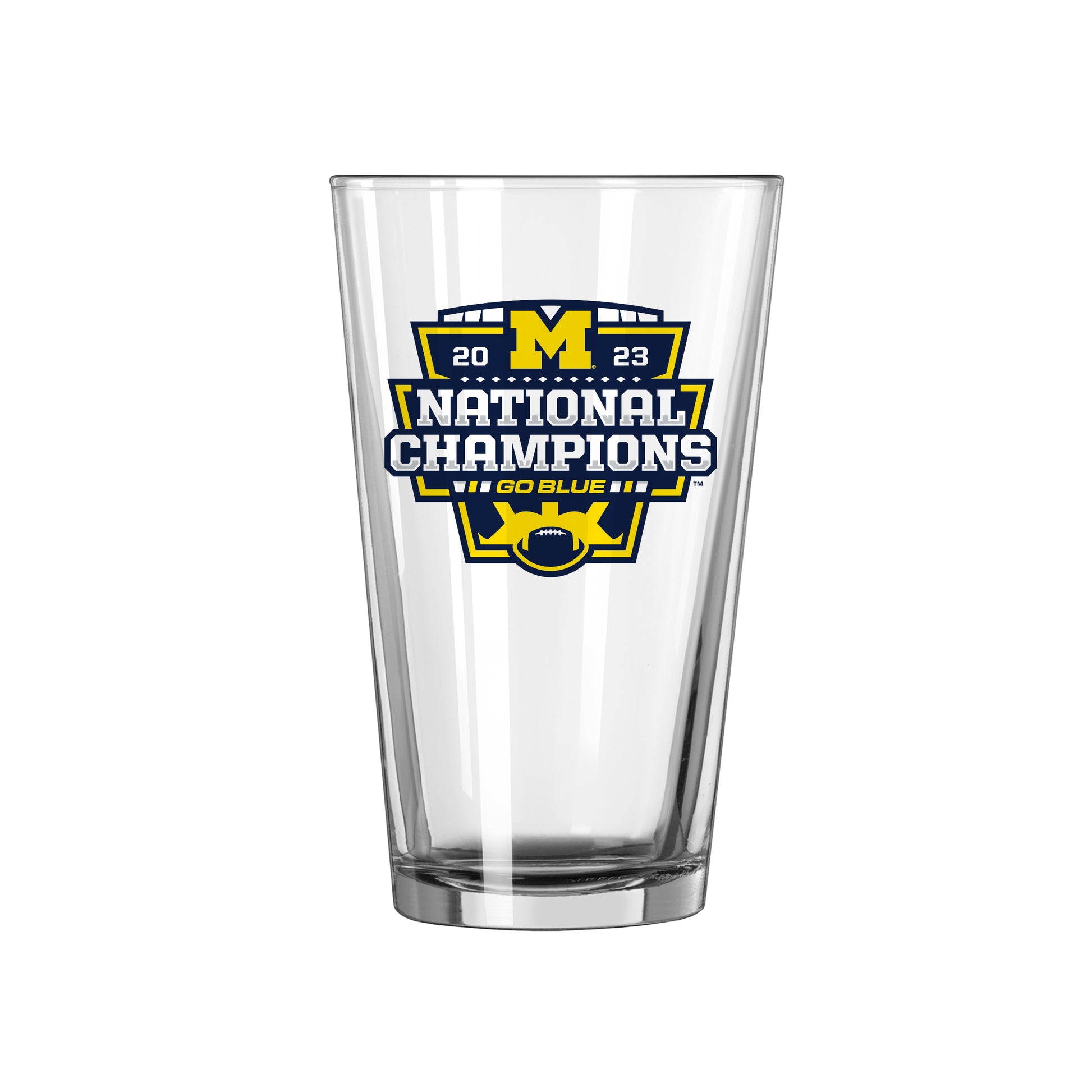 Michigan Wolverines 2023 National Champs pint glass