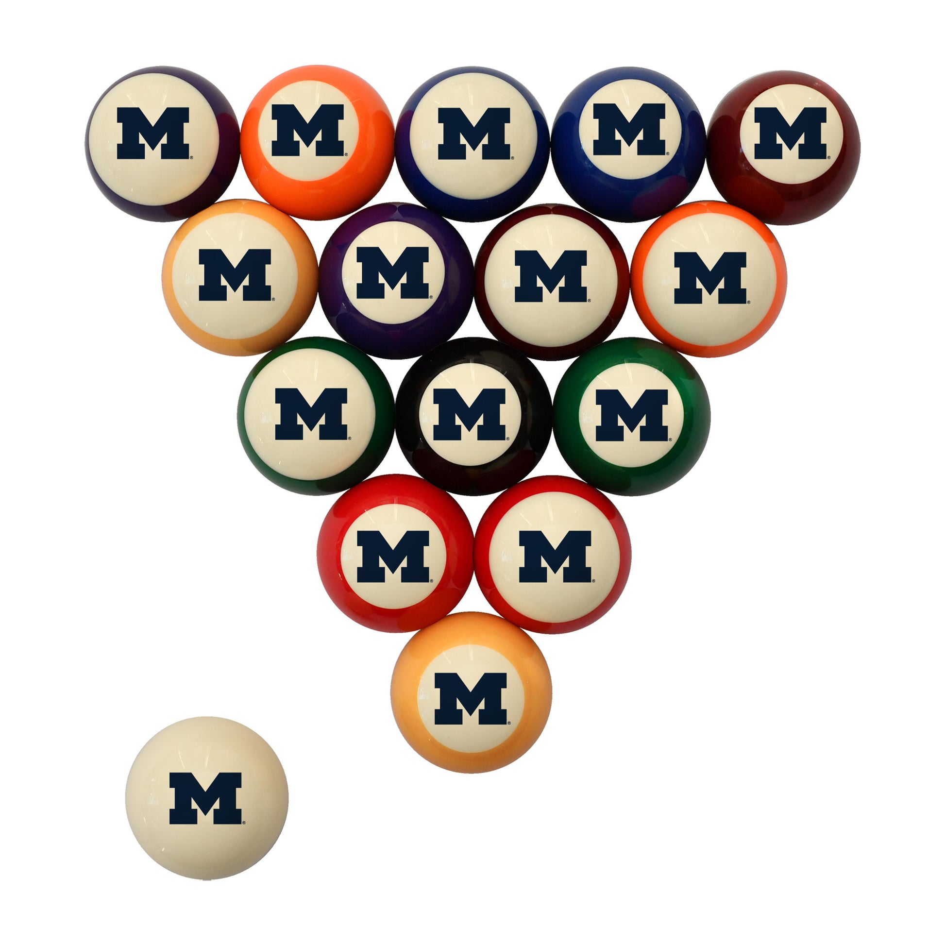 Michigan Wolverines logo billiards balls