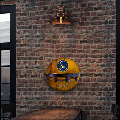 Milwaukee Brewers whiskey barrel shelf lifestyle