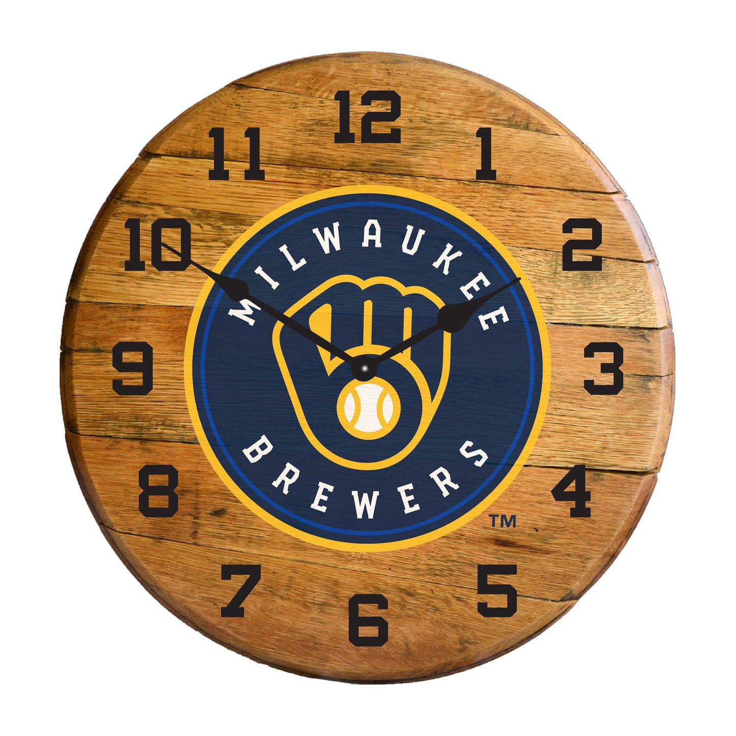 Milwaukee Brewers whiskey barrel wall clock