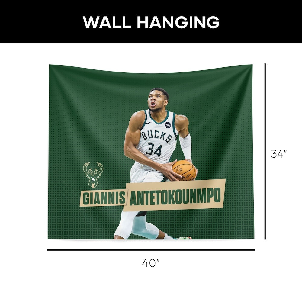 Milwaukee Bucks Giannis Antetokounmpo wall hanging dimensions