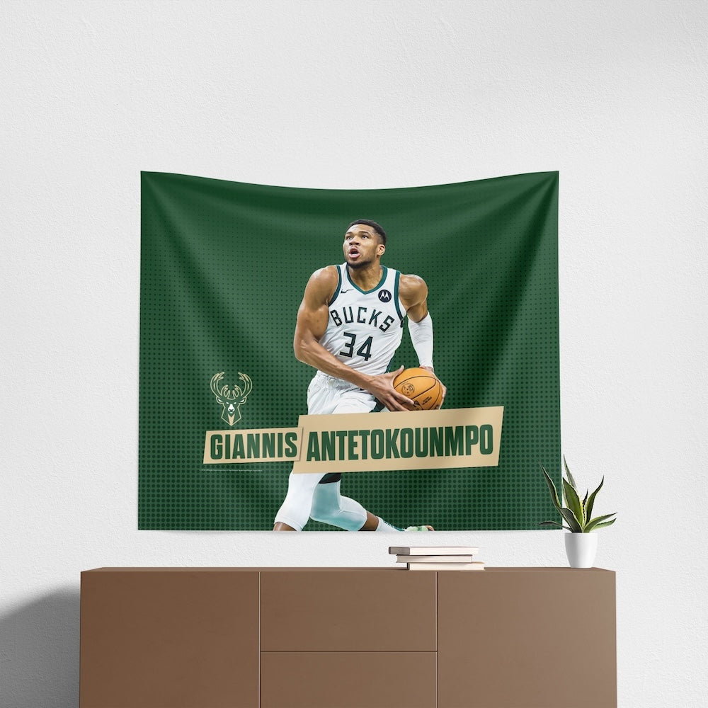 Milwaukee Bucks Giannis Antetokounmpo large wall hanging