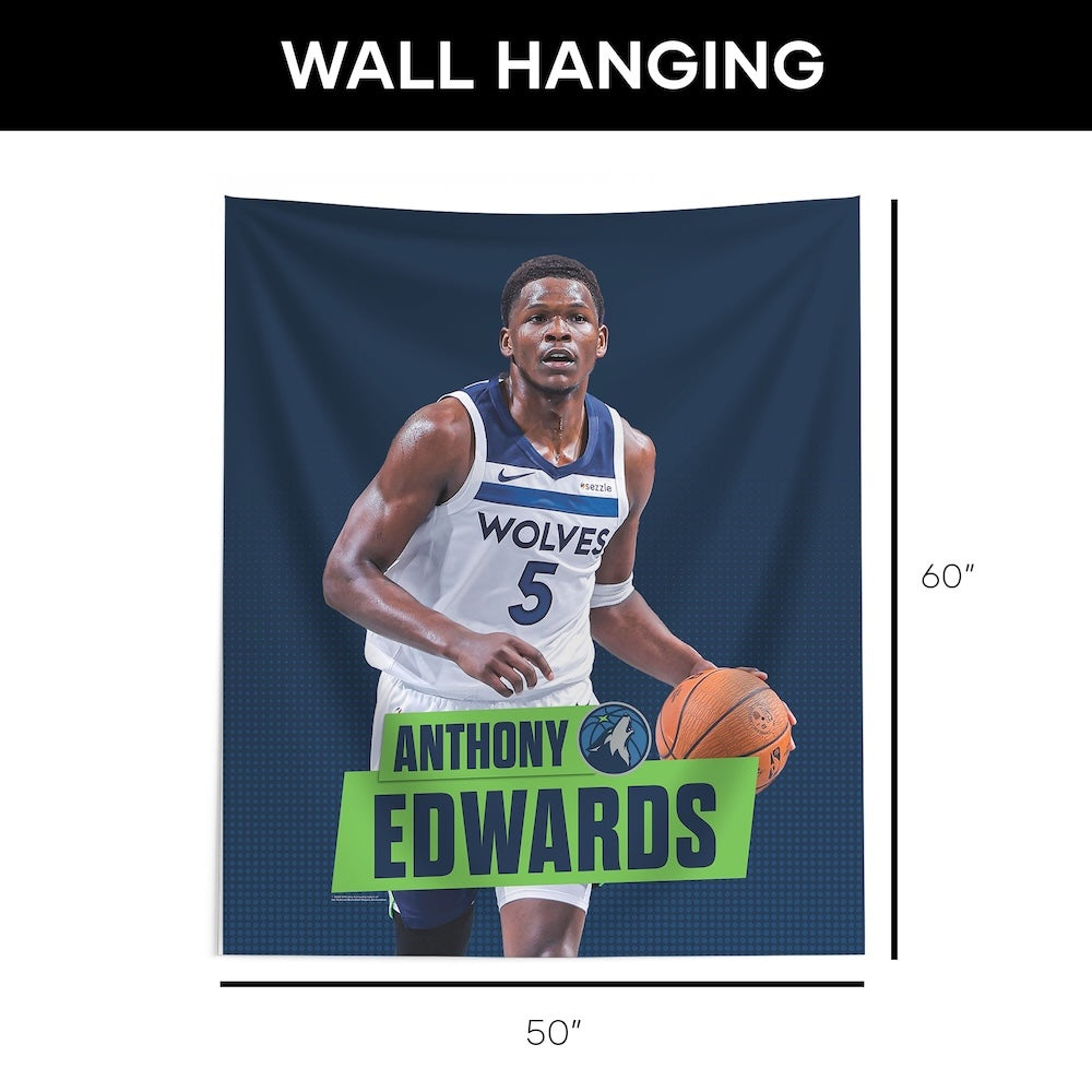 Minnesota Timberwolves Anthony Edwards Large wall hanging dimensions