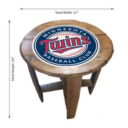 Minnesota Twins whiskey barrel end table dimensions