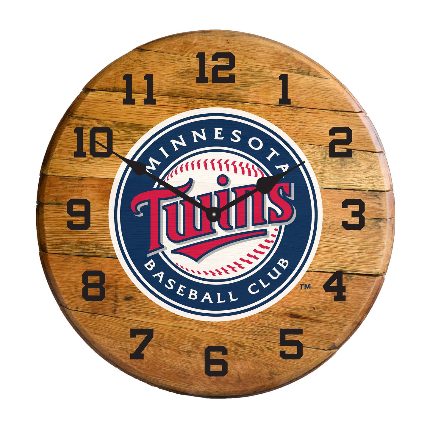 Minnesota Twins whiskey barrel wall clock