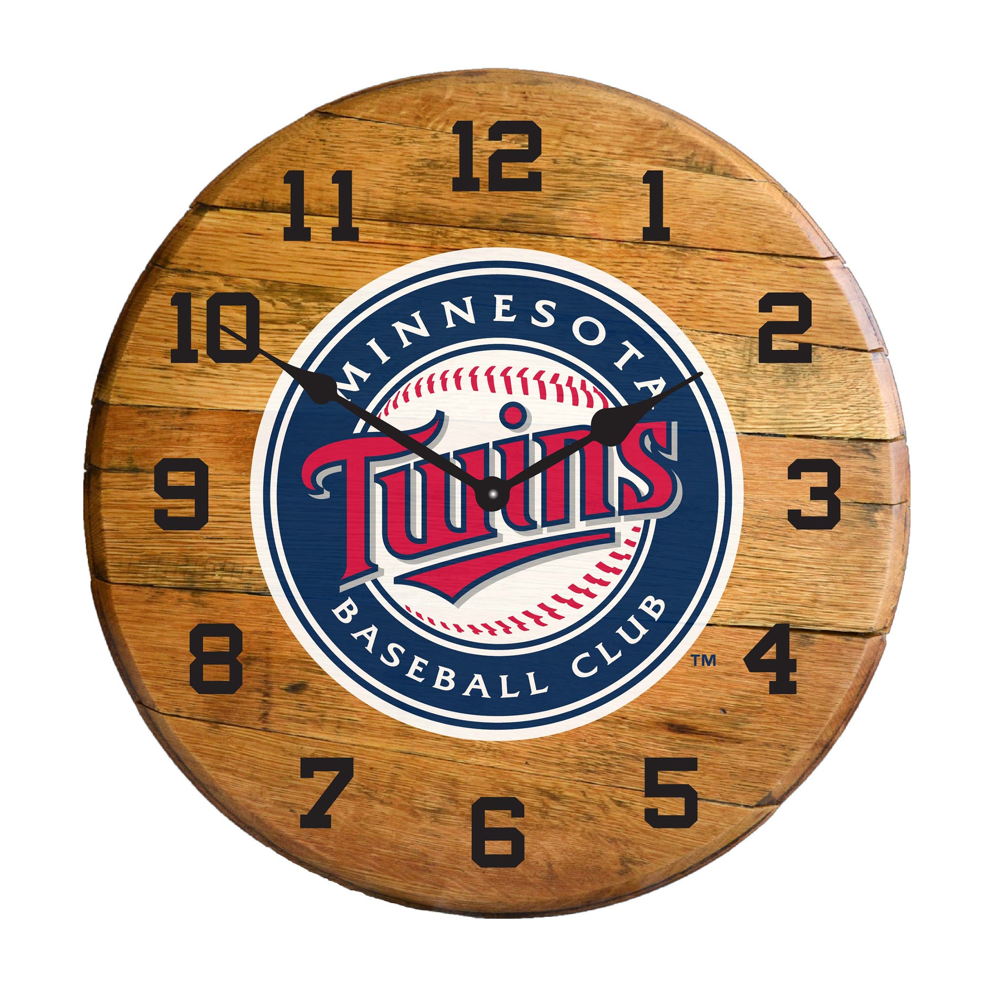 Minnesota Twins whiskey barrel wall clock