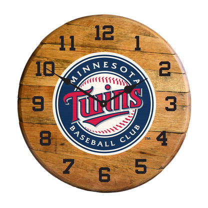 Minnesota Twins whiskey barrel wall clock
