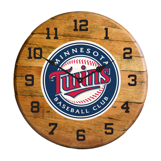 Minnesota Twins whiskey barrel wall clock