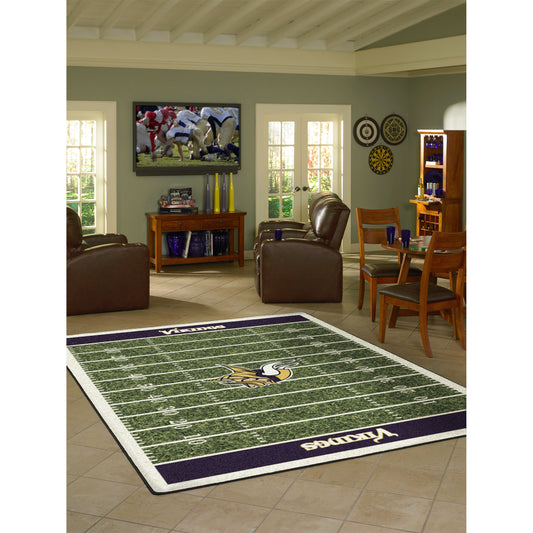 Minnesota Vikings home field style area rug lifestyle