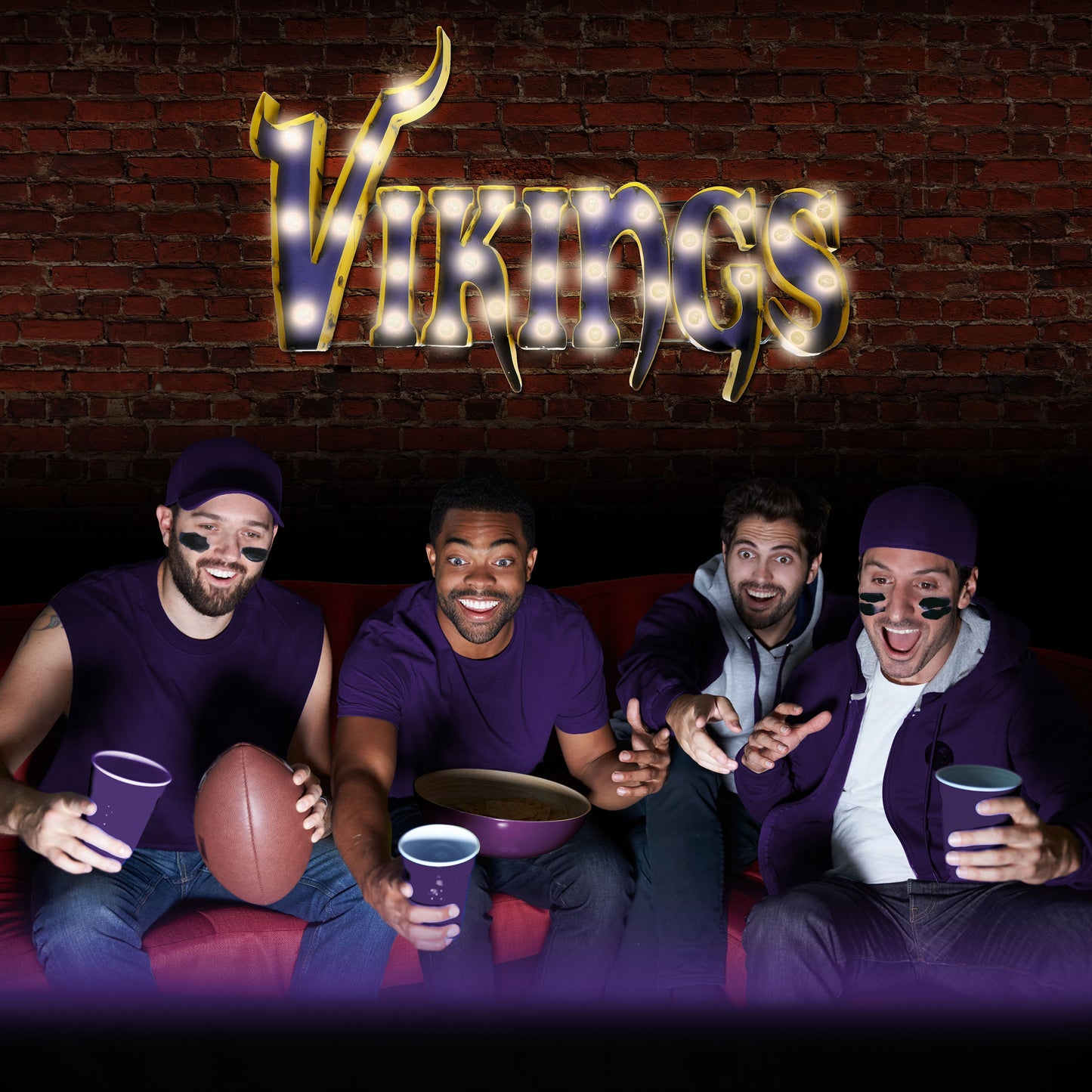 Minnesota Vikings lighted metal man cave sign