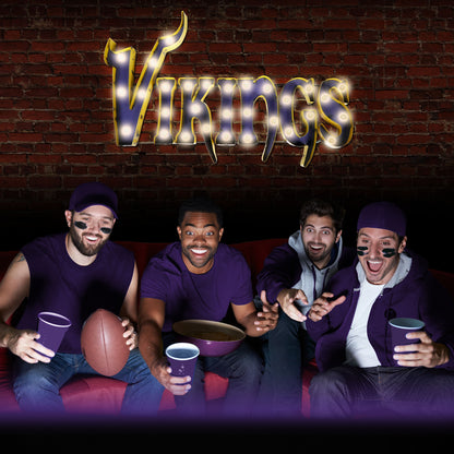 Minnesota Vikings lighted metal man cave sign