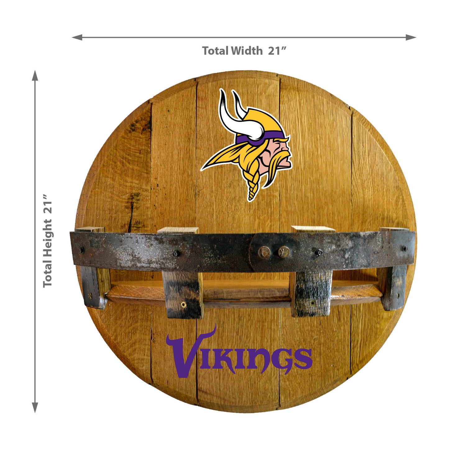 Minnesota Vikings whiskey barrel shelf dimensions