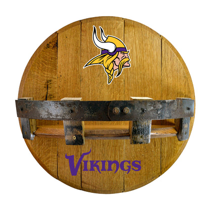 Minnesota Vikings whiskey barrel shelf