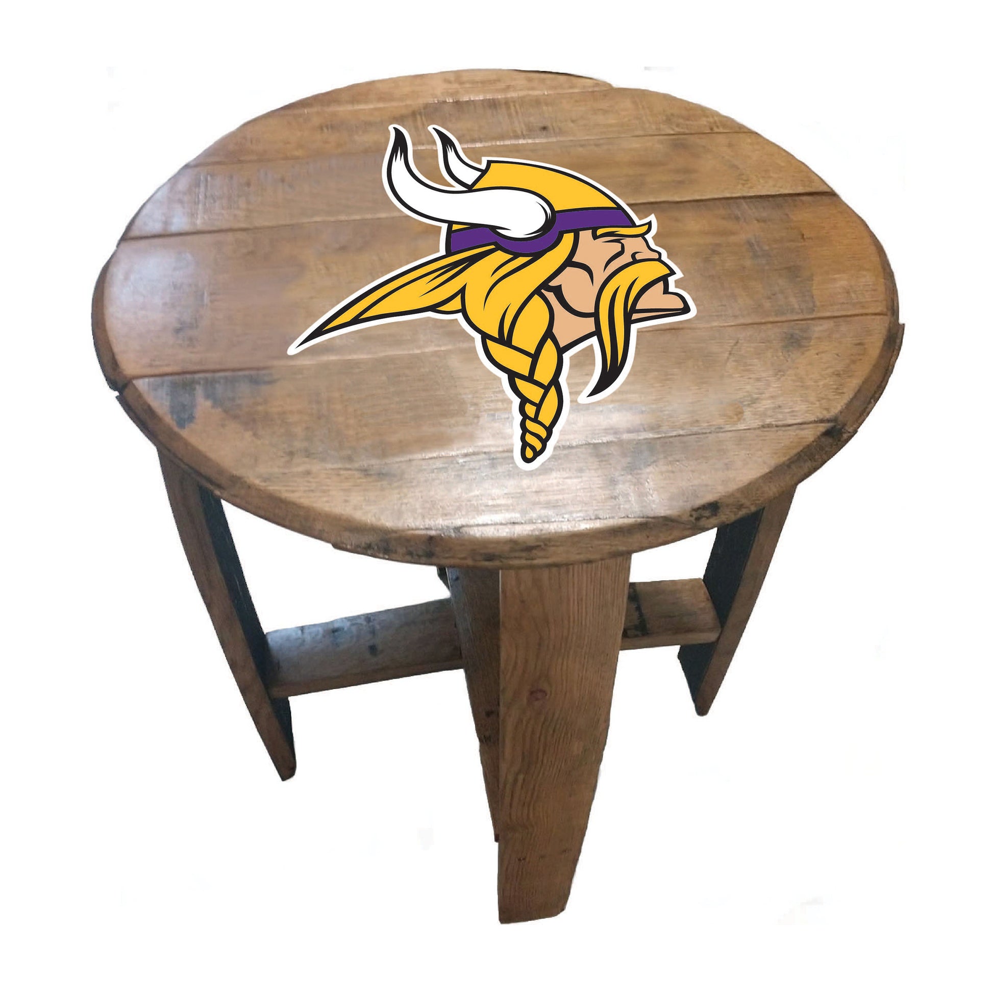 Minnesota Vikings whiskey barrel end table