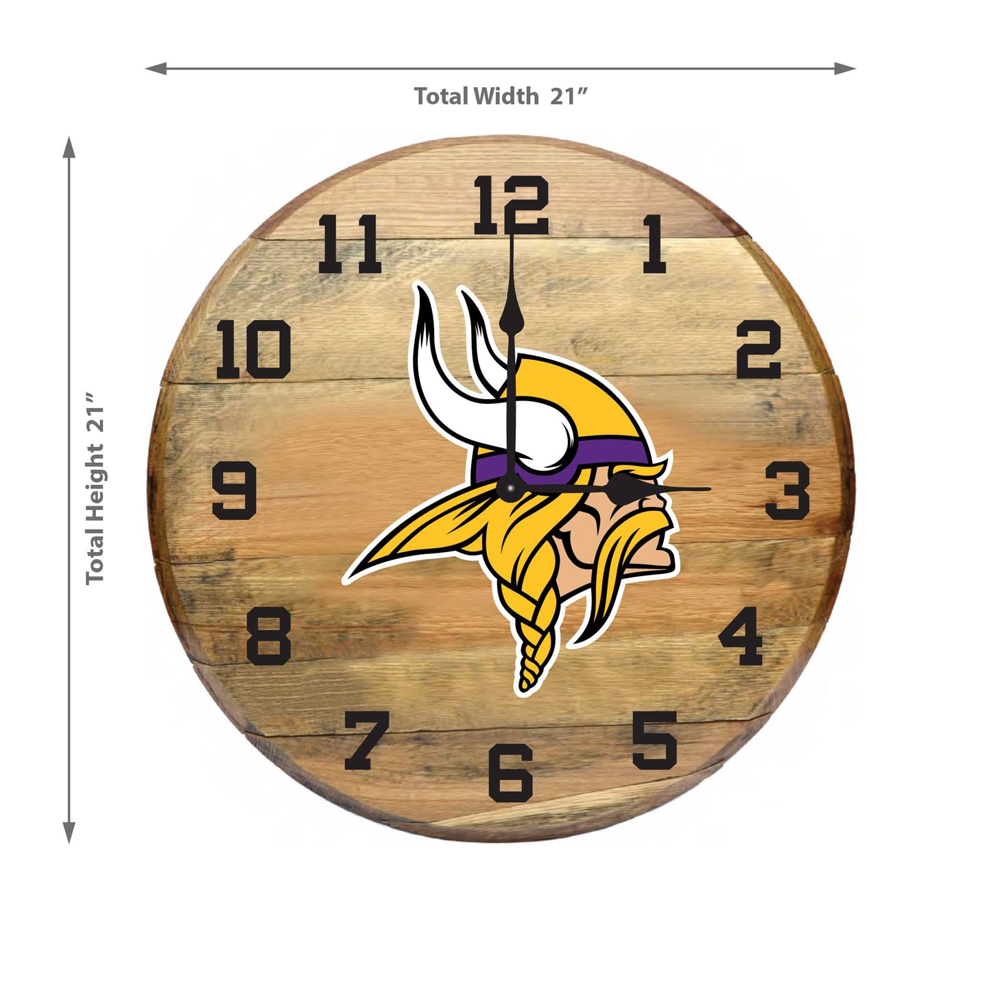 Minnesota Vikings whiskey barrel wall clock dimensions