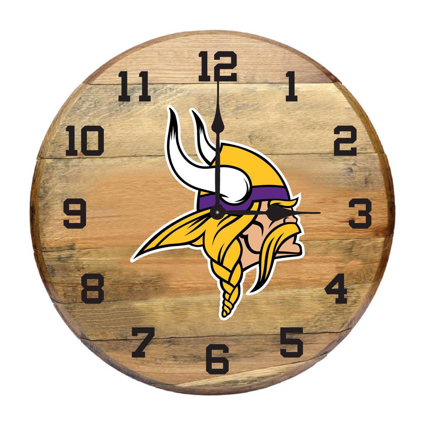 Minnesota Vikings whiskey barrel wall clock
