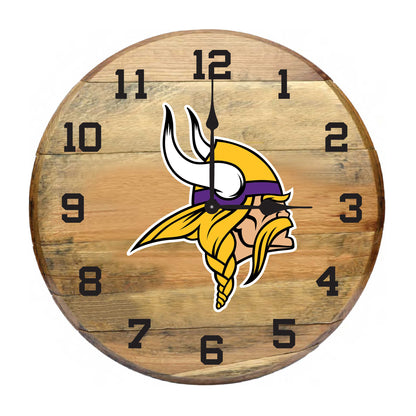 Minnesota Vikings whiskey barrel wall clock