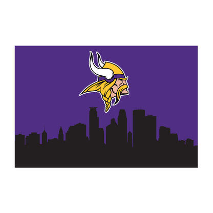 Minnesota Vikings washable cityscape rug