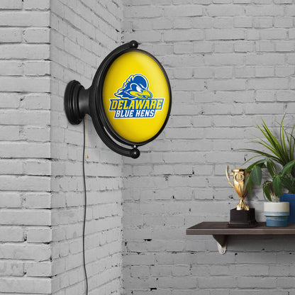 Delaware Blue Hens Oval Rotating Wall Sign Room View