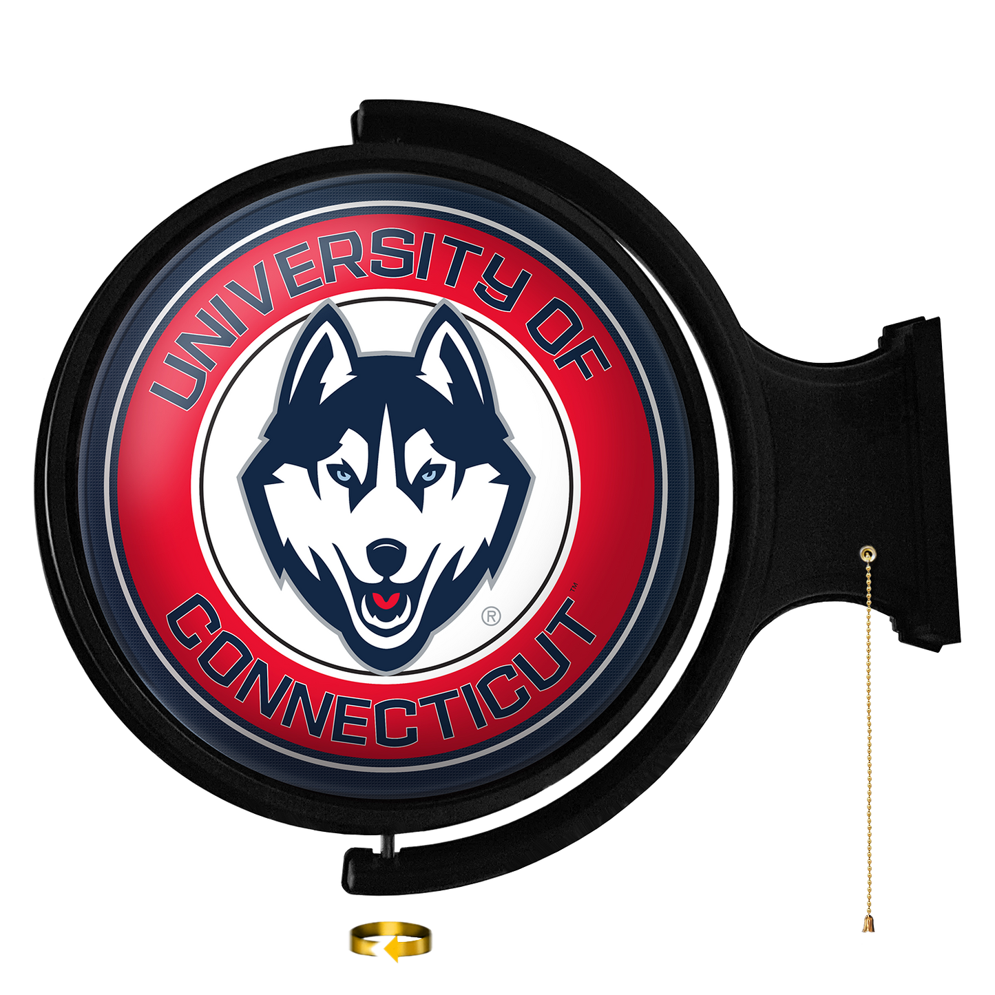 Connecticut Huskies Round Rotating Wall Sign Red