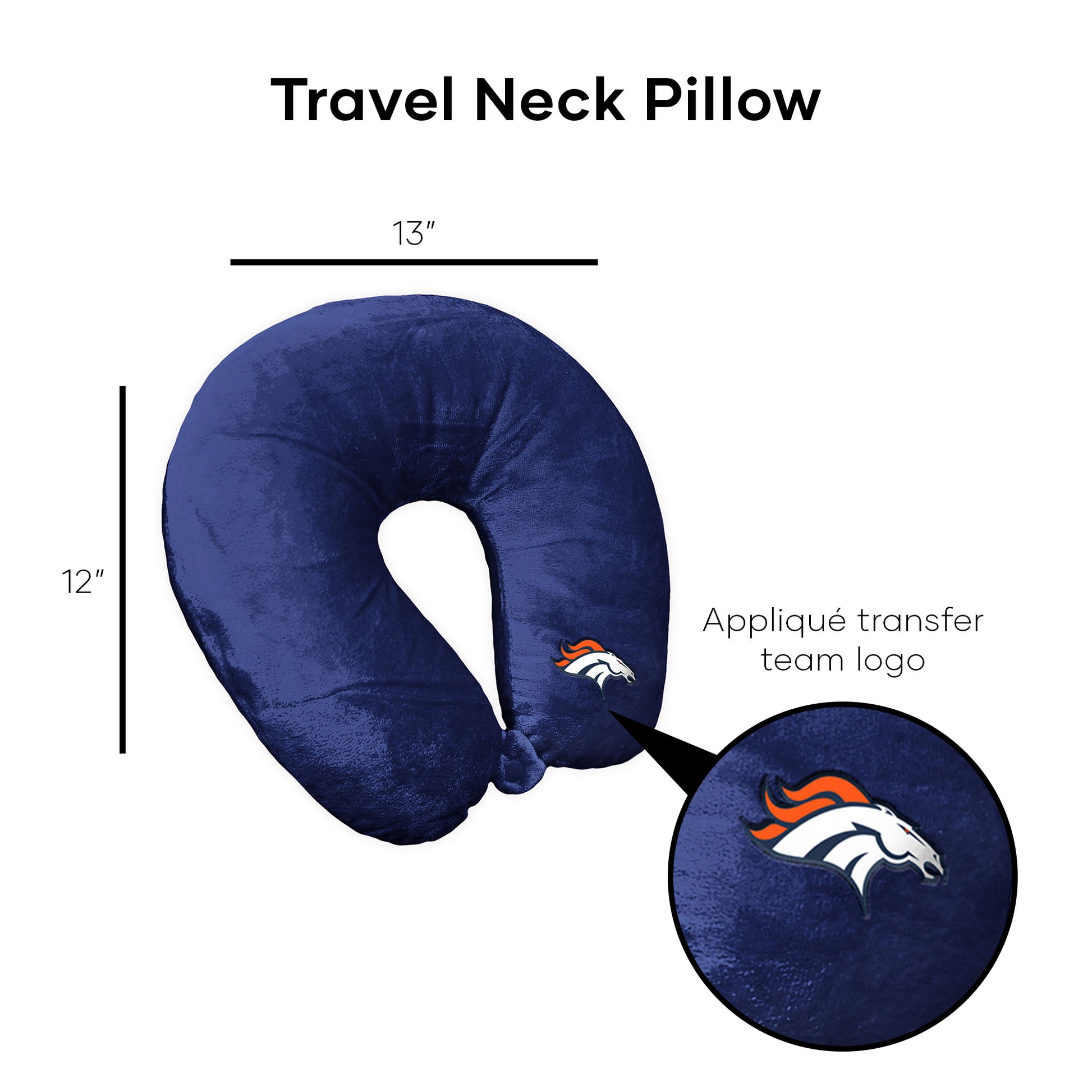 Denver Broncos Travel Roll Pillow Dimensions