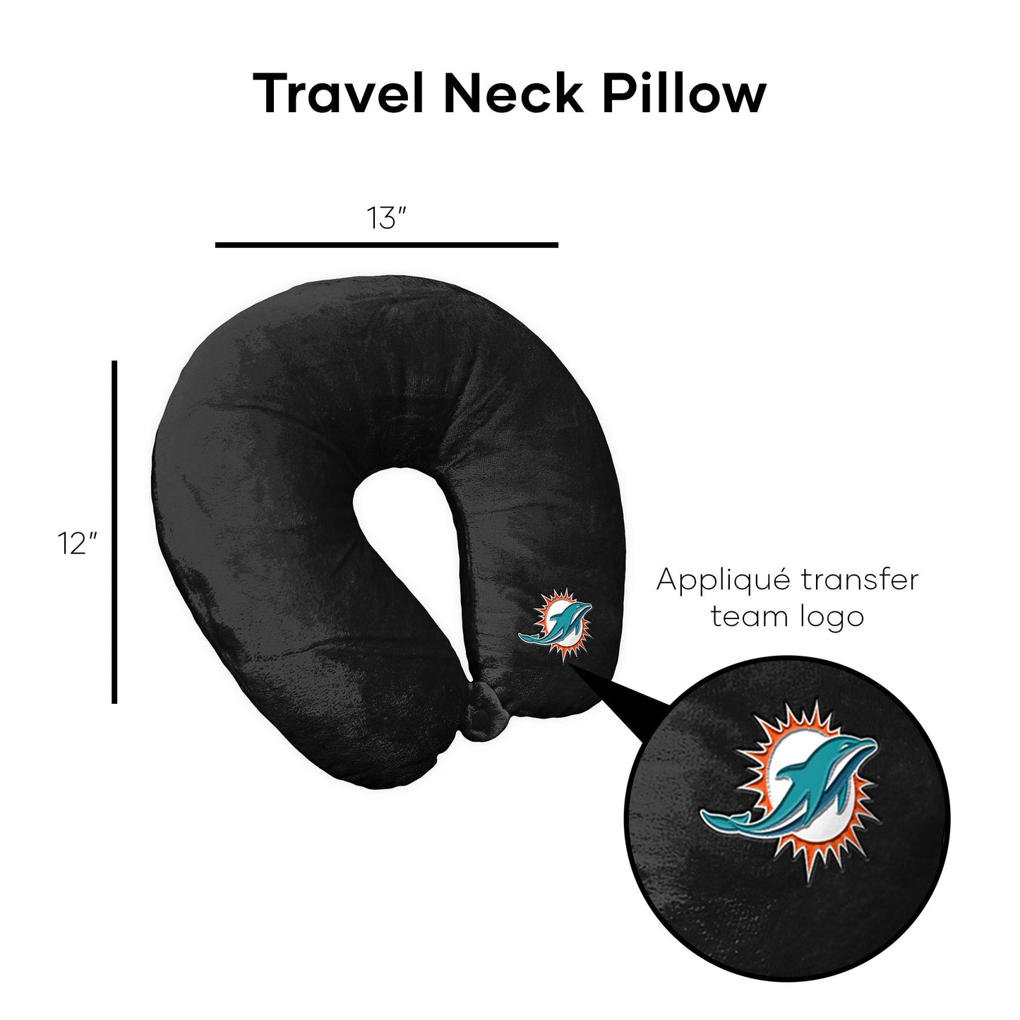 Miami Dolphins Travel Roll Pillow Dimensions
