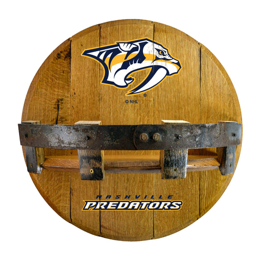 Nashville Predators whiskey barrel shelf
