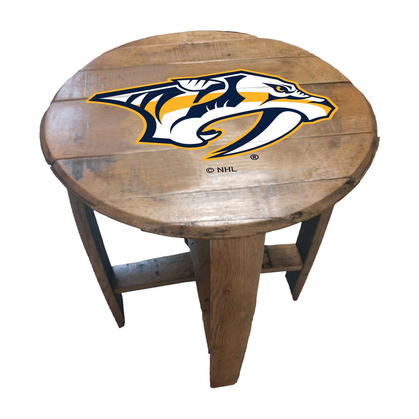 Nashville Predators whiskey barrel end table