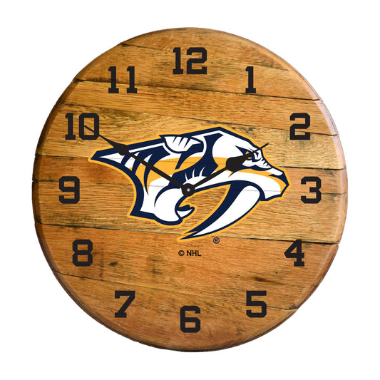Nashville Predators whiskey barrel wall clock