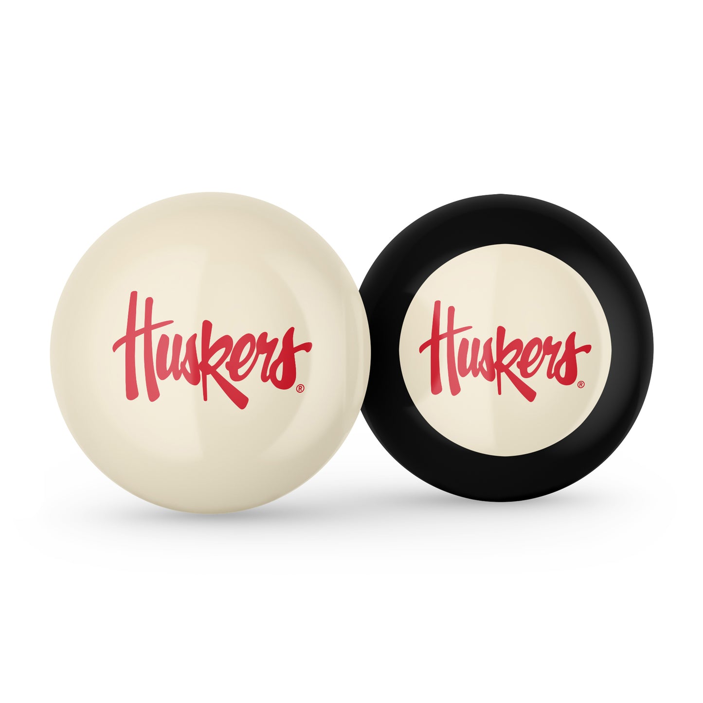 Nebraska Cornhuskers cue ball and 8 ball
