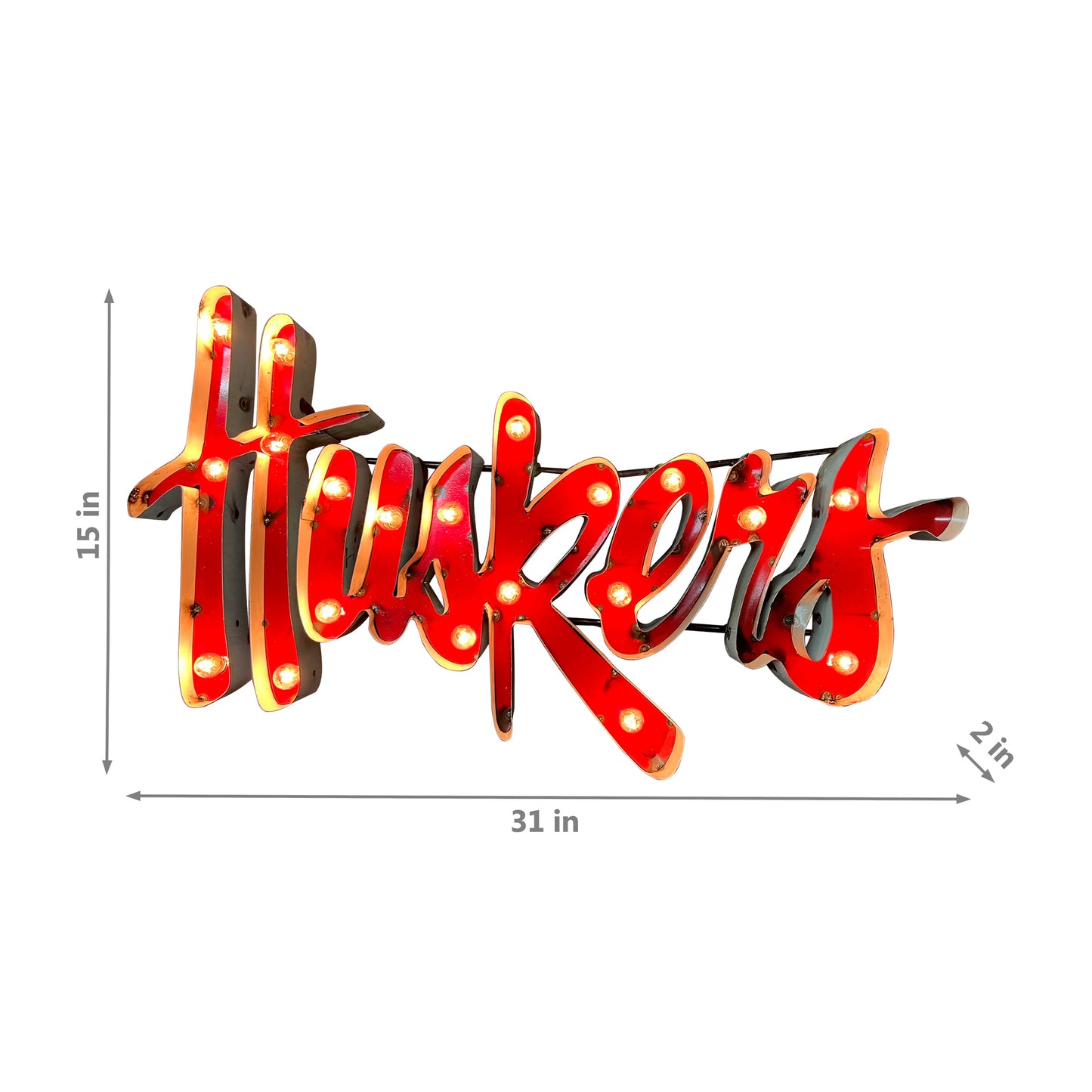 Nebraska Cornhuskers lighted metal retro sign