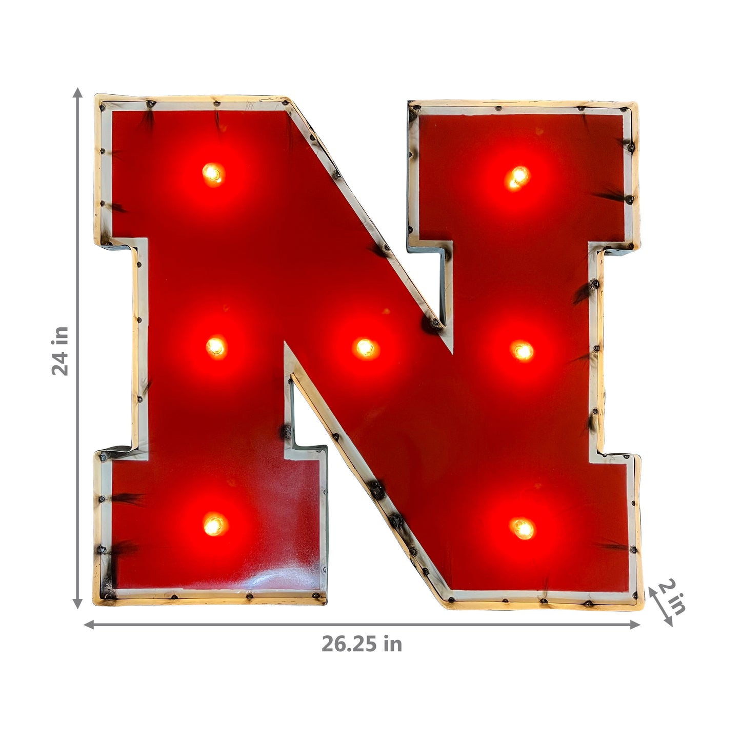 Nebraska Cornhuskers logo lighted metal retro sign