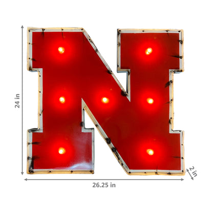 Nebraska Cornhuskers logo lighted metal retro sign