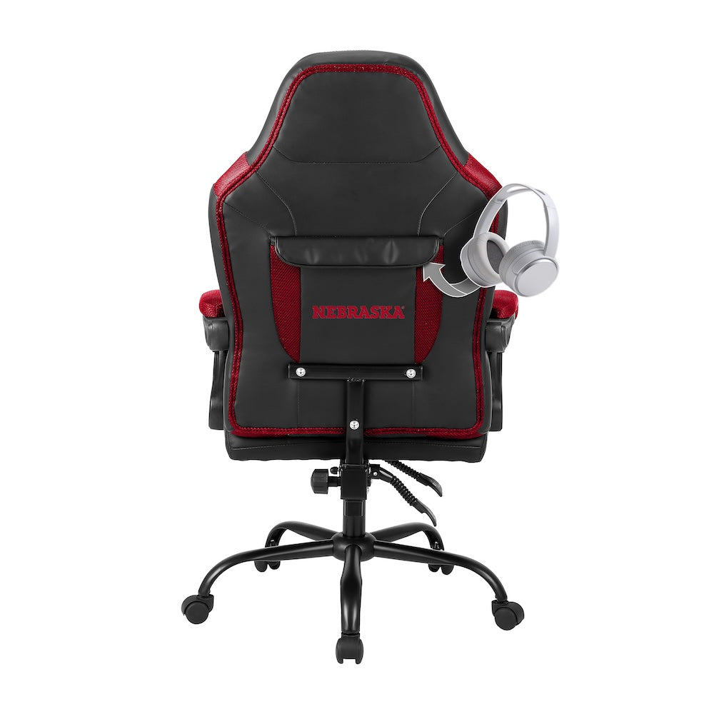Nebraska Cornhuskers Office Gamer Chair Back