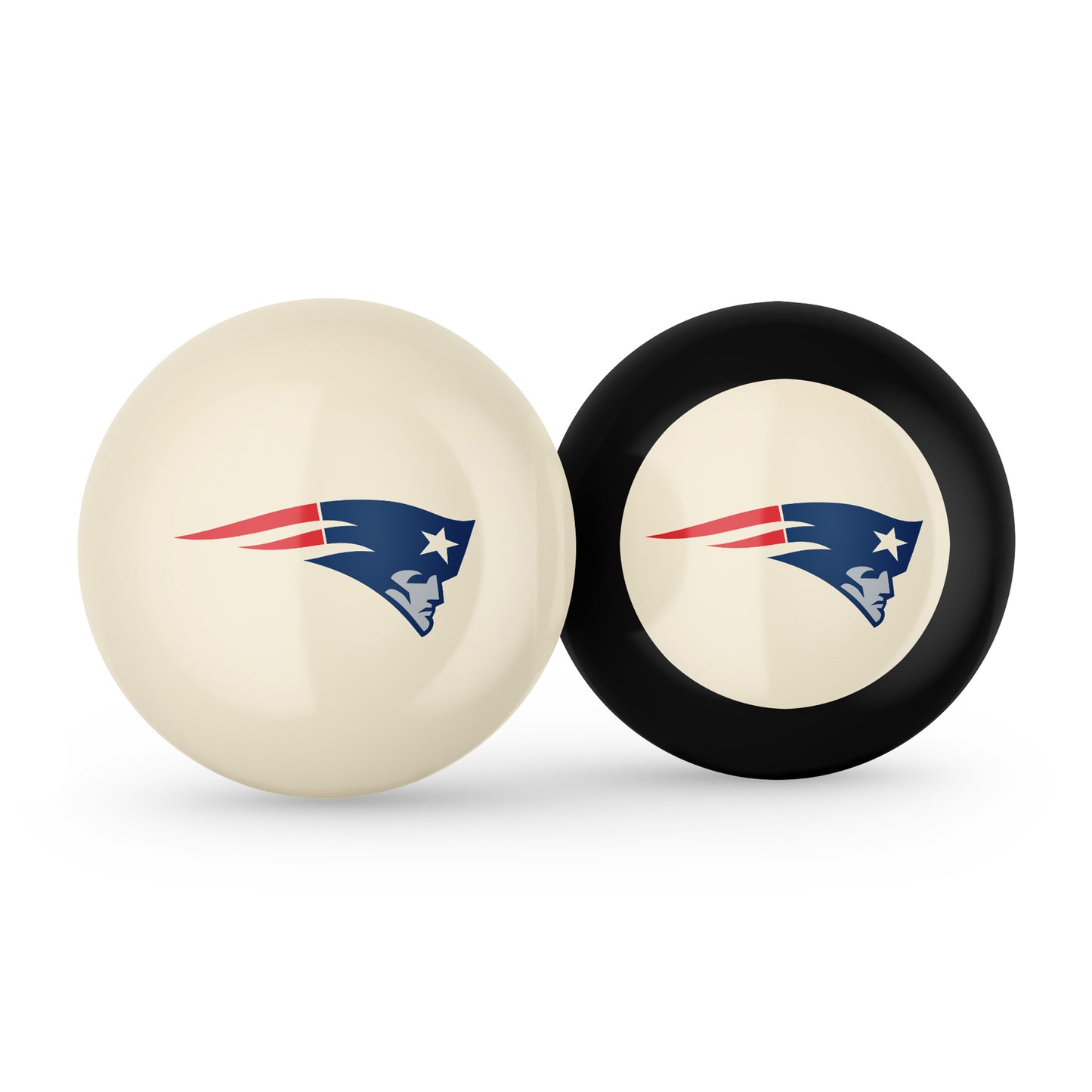 New England Patriots cue ball and 8 ball