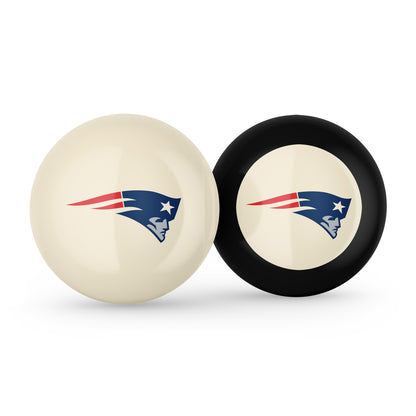 New England Patriots cue ball and 8 ball