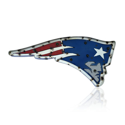 New England Patriots logo lighted metal sign