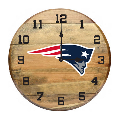New England Patriots whiskey barrel wall clock